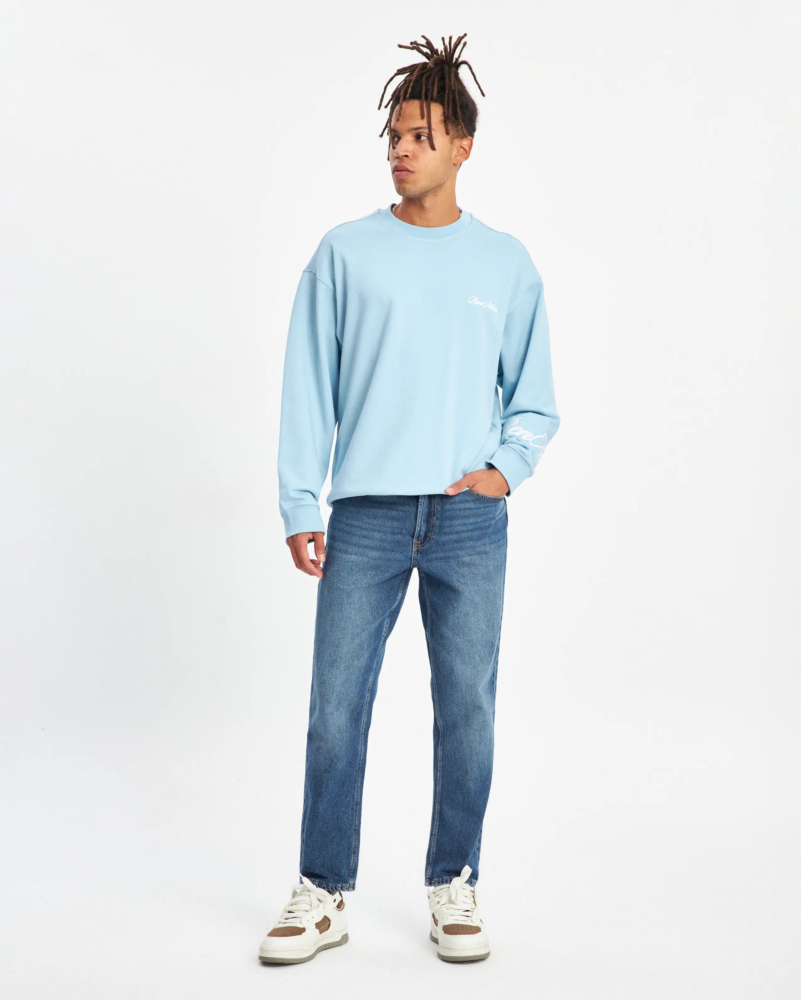 HANDWRITTEN SWEATSHIRT - BABY BLUE - BENNRKN