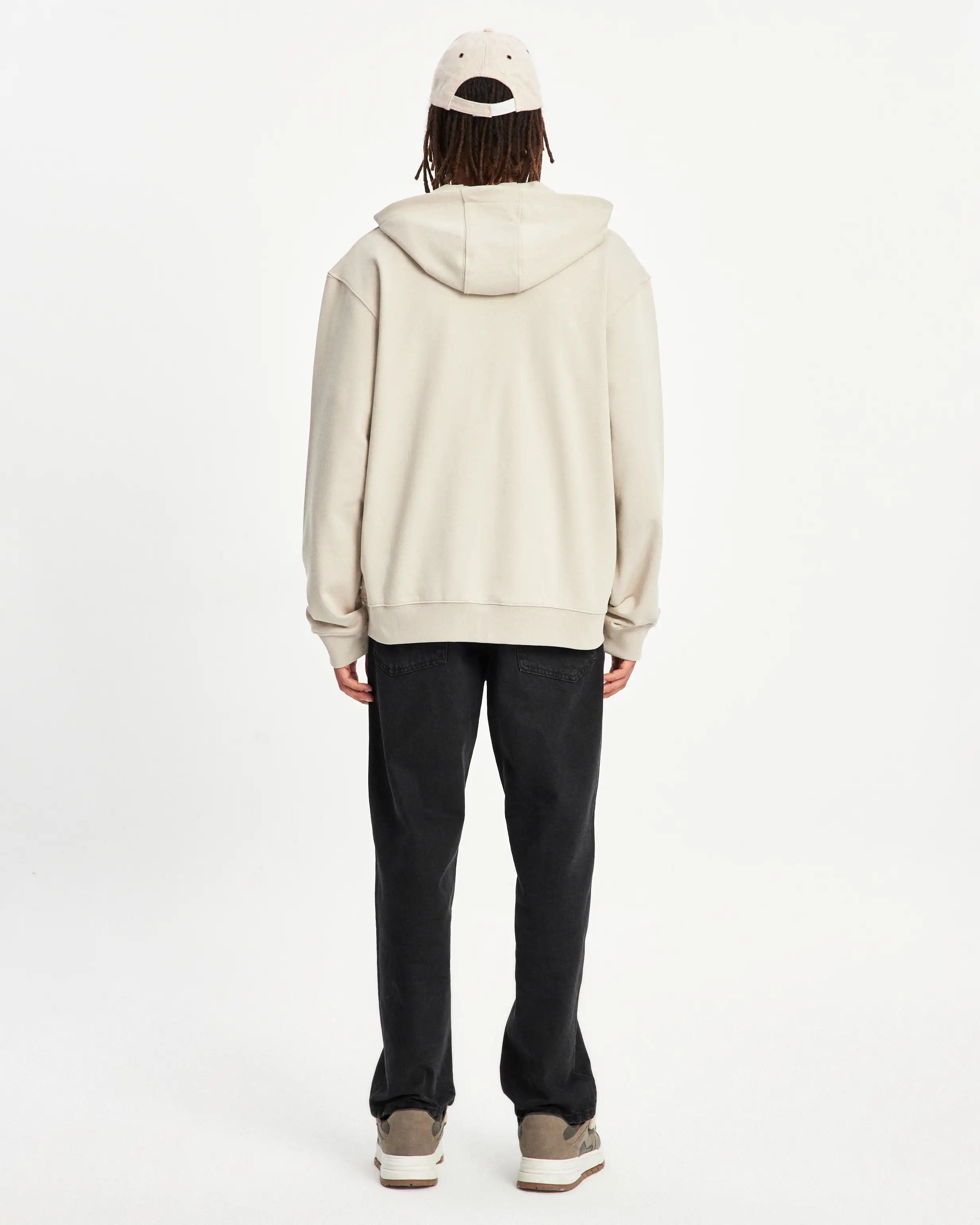 COLLEGE ZIP UP HOODIE - LIGHT TAUPE - BENNRKN