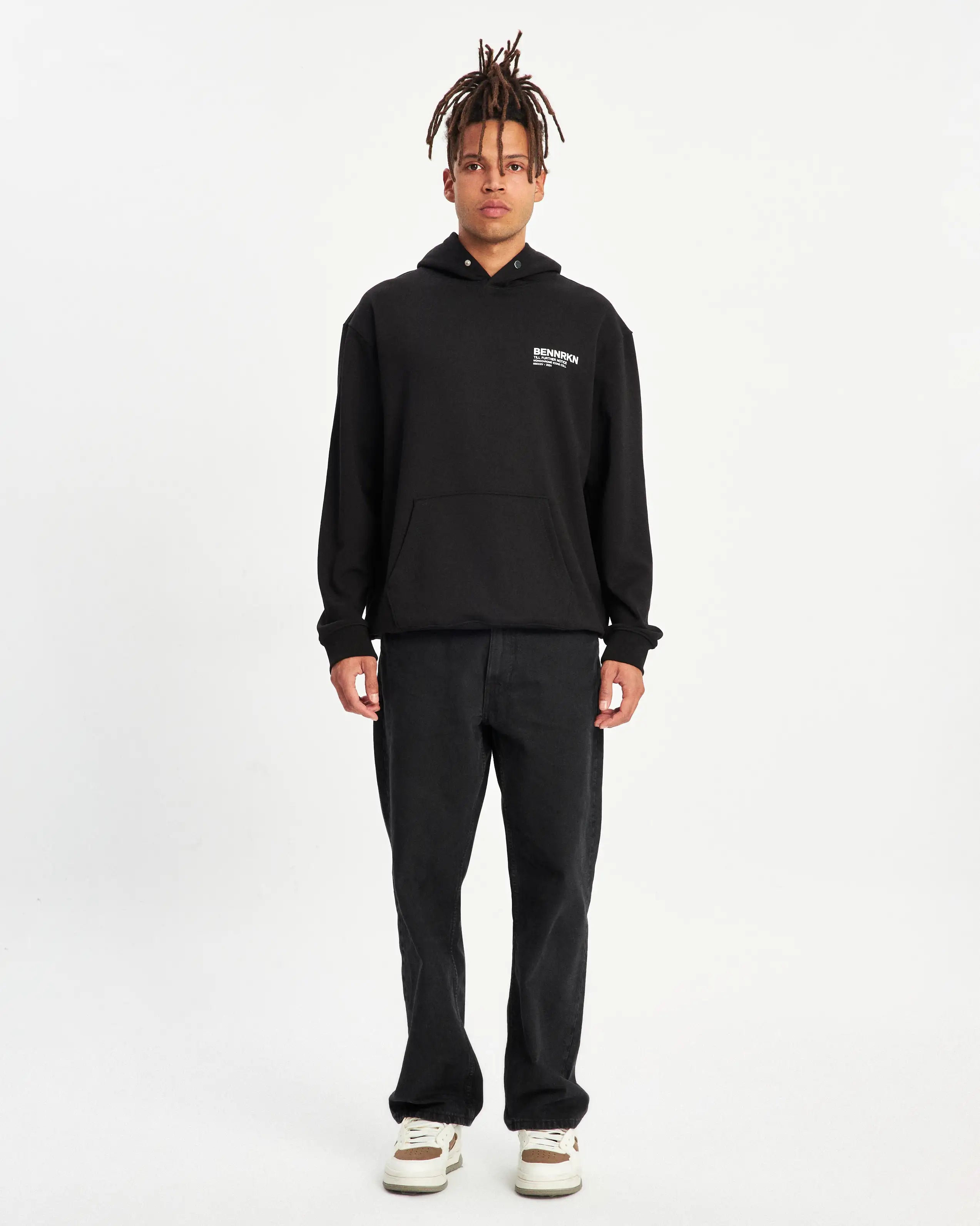 MONOCHROME ICONS HOODIE - MIDNIGHT BLACK - BENNRKN