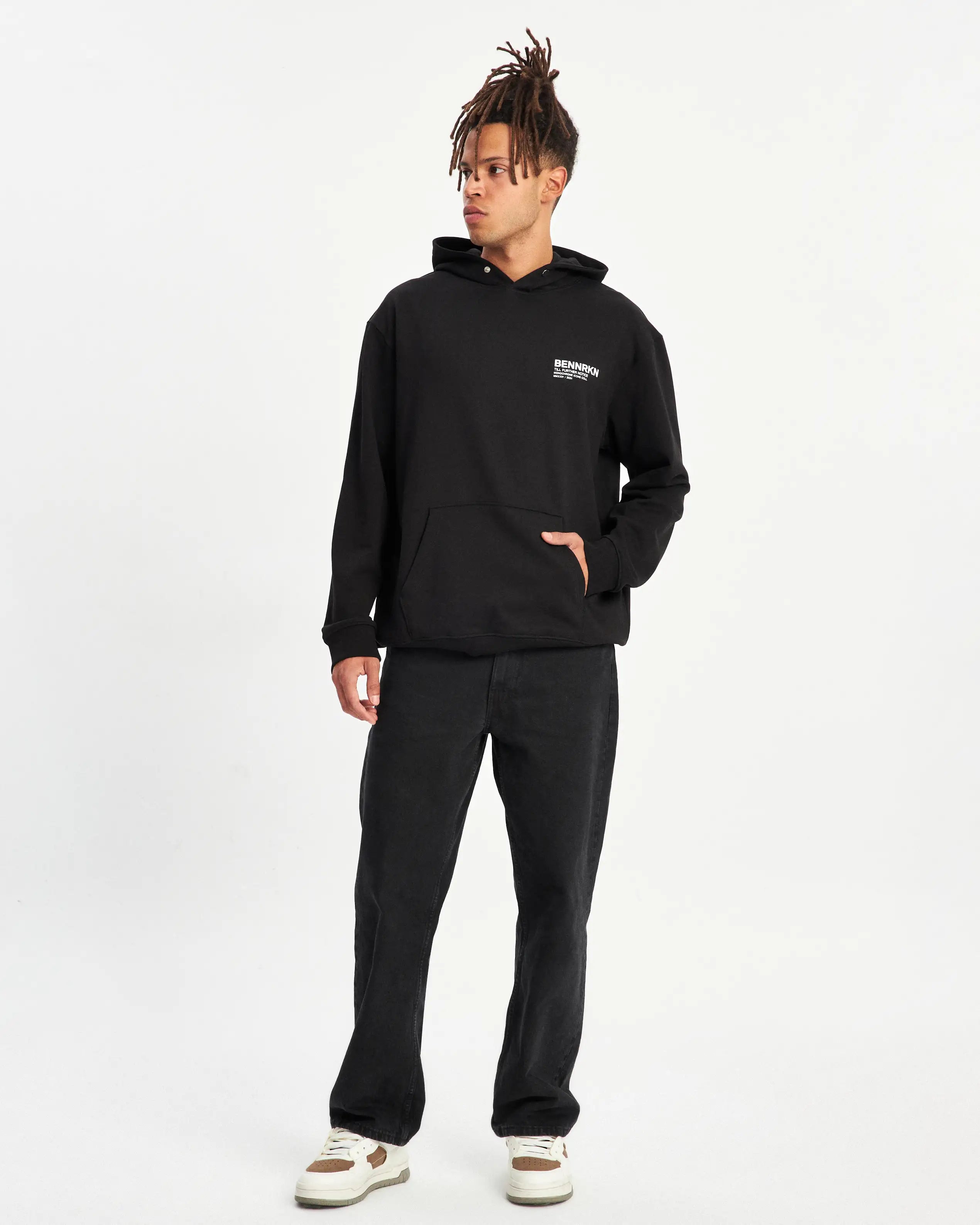 MONOCHROME ICONS HOODIE - MIDNIGHT BLACK - BENNRKN