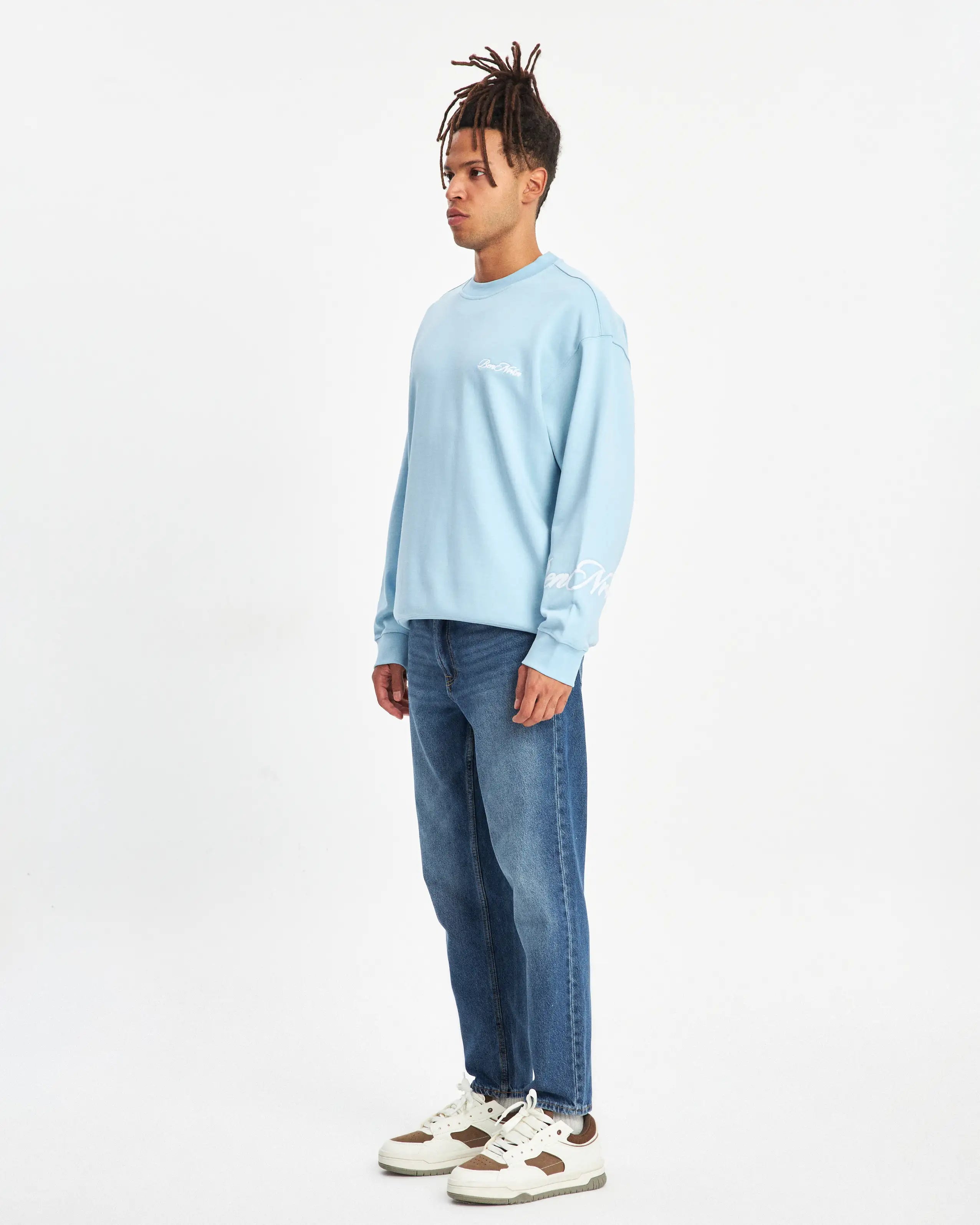 HANDWRITTEN SWEATSHIRT - BABY BLUE - BENNRKN