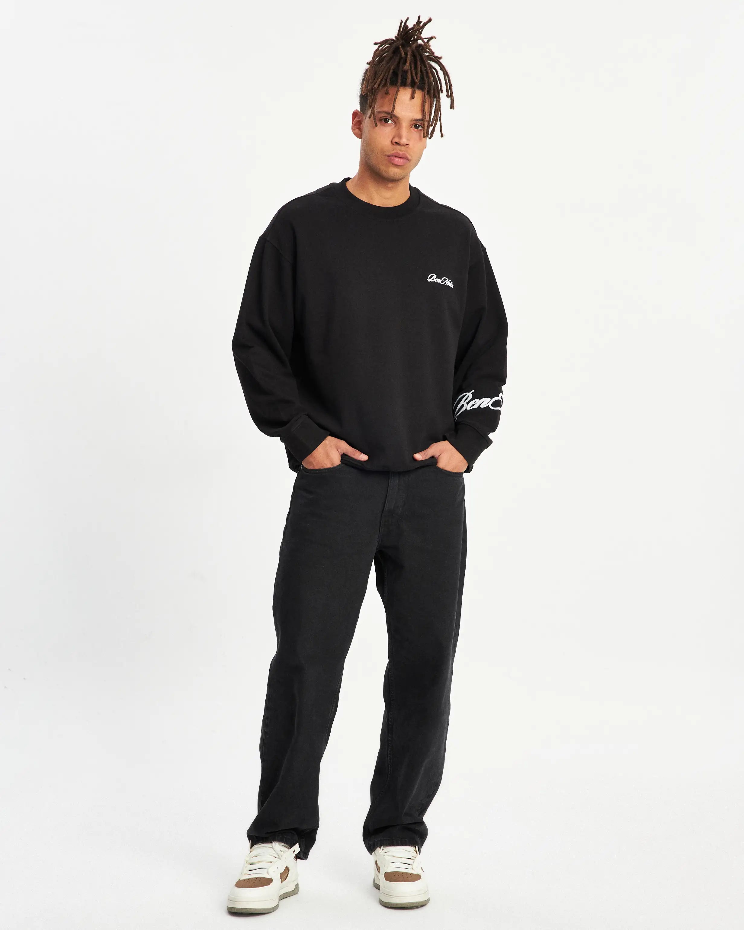 HANDWRITTEN SWEATSHIRT - MIDNIGHT BLACK - BENNRKN